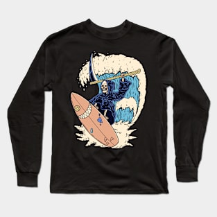 Grim Reaper Surfing Great Wave Long Sleeve T-Shirt